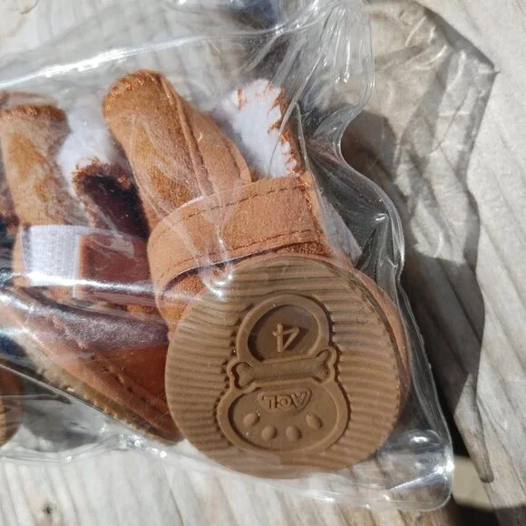 ACL Dog Shoes Booties Winter Boots Faux Suede Moccasins Style Adjustable… - Picture 2 of 4